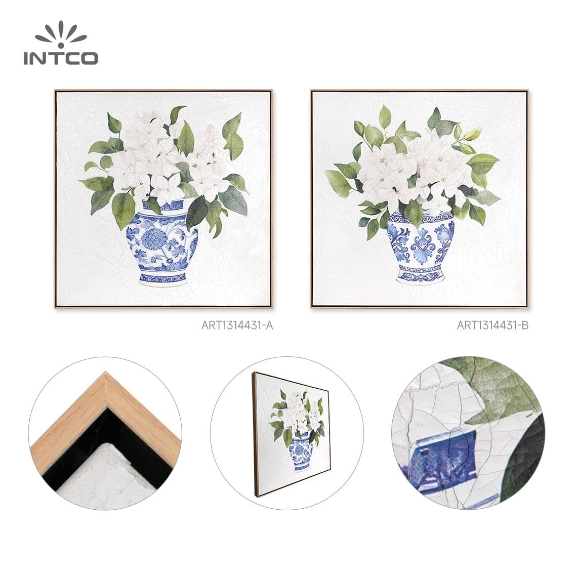 Arte de parede de vaso de cerâmica com textura crepitante 7