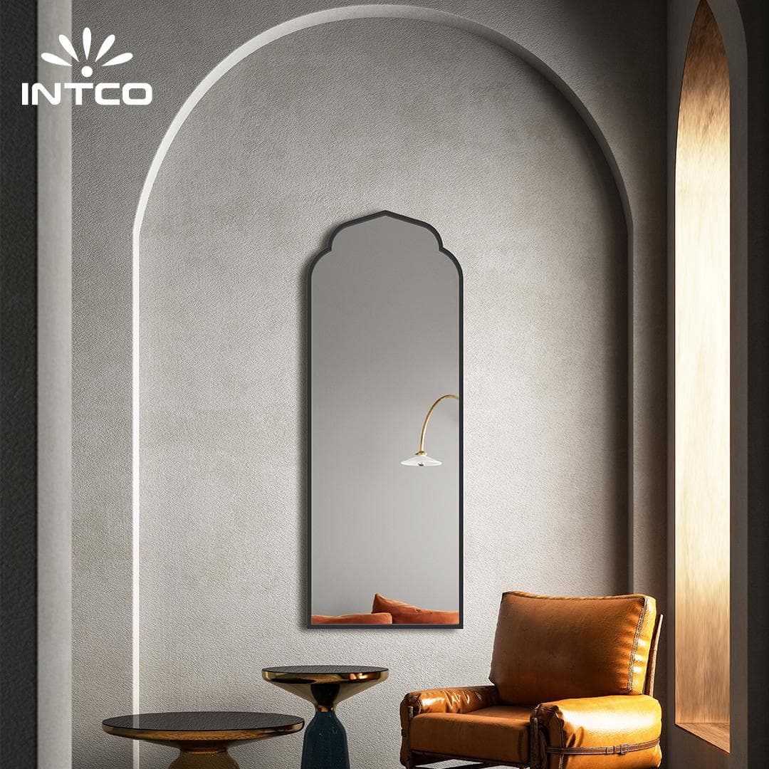 Espelho moderno com espelho decorativo montado na parede com estrutura de metal de ferro antiferrugem 5