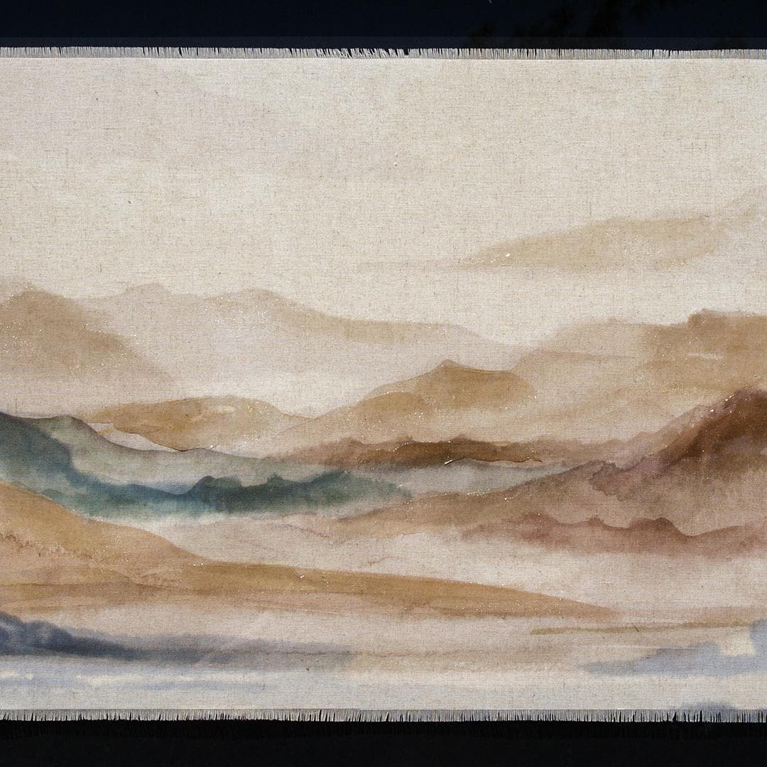 Decoração de sala com arte em parede de paisagem emoldurada 24 × 30 7