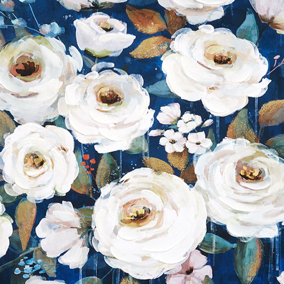 Impressão de arte de parede em tela floral de flores brancas 6
