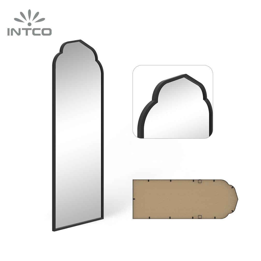 Espelho moderno com espelho decorativo montado na parede com estrutura de metal de ferro antiferrugem 7