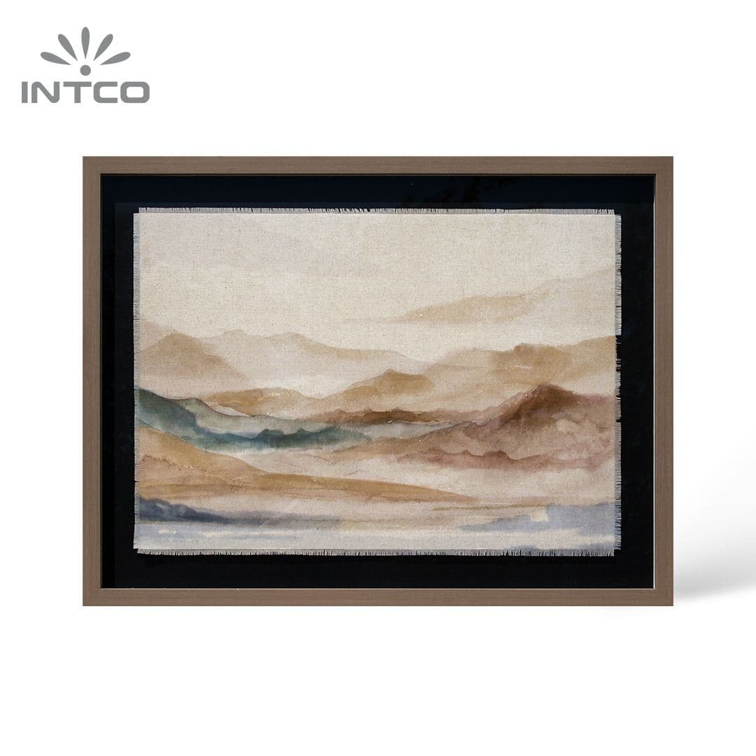 Decoração de sala com arte em parede de paisagem emoldurada 24 × 30 6