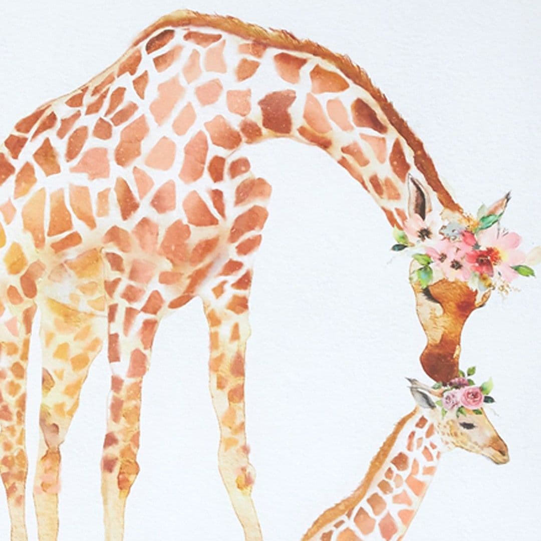 Peça de 2 peças de decoração de arte de parede emoldurada de girafa animal 7
