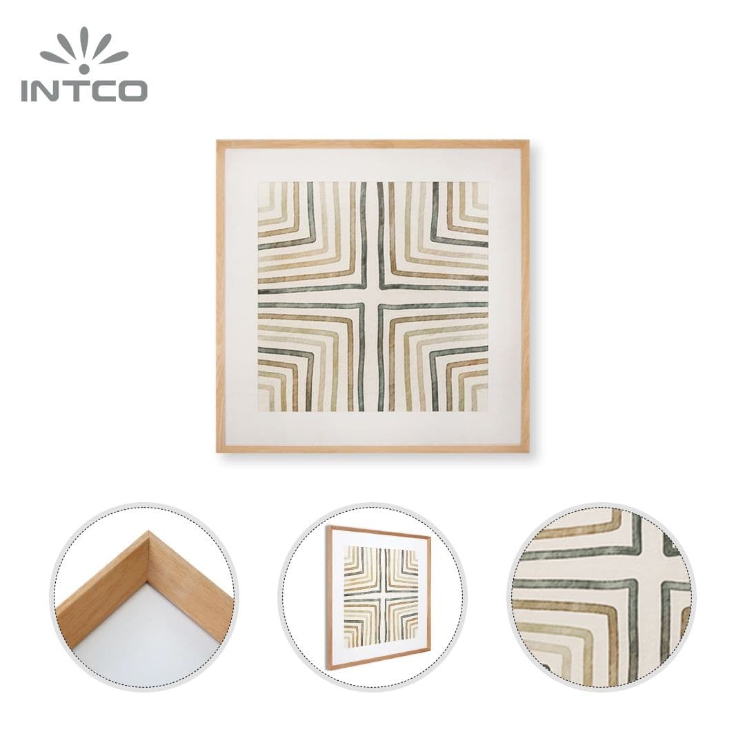 Arte abstrata minimalista emoldurada em parede 4