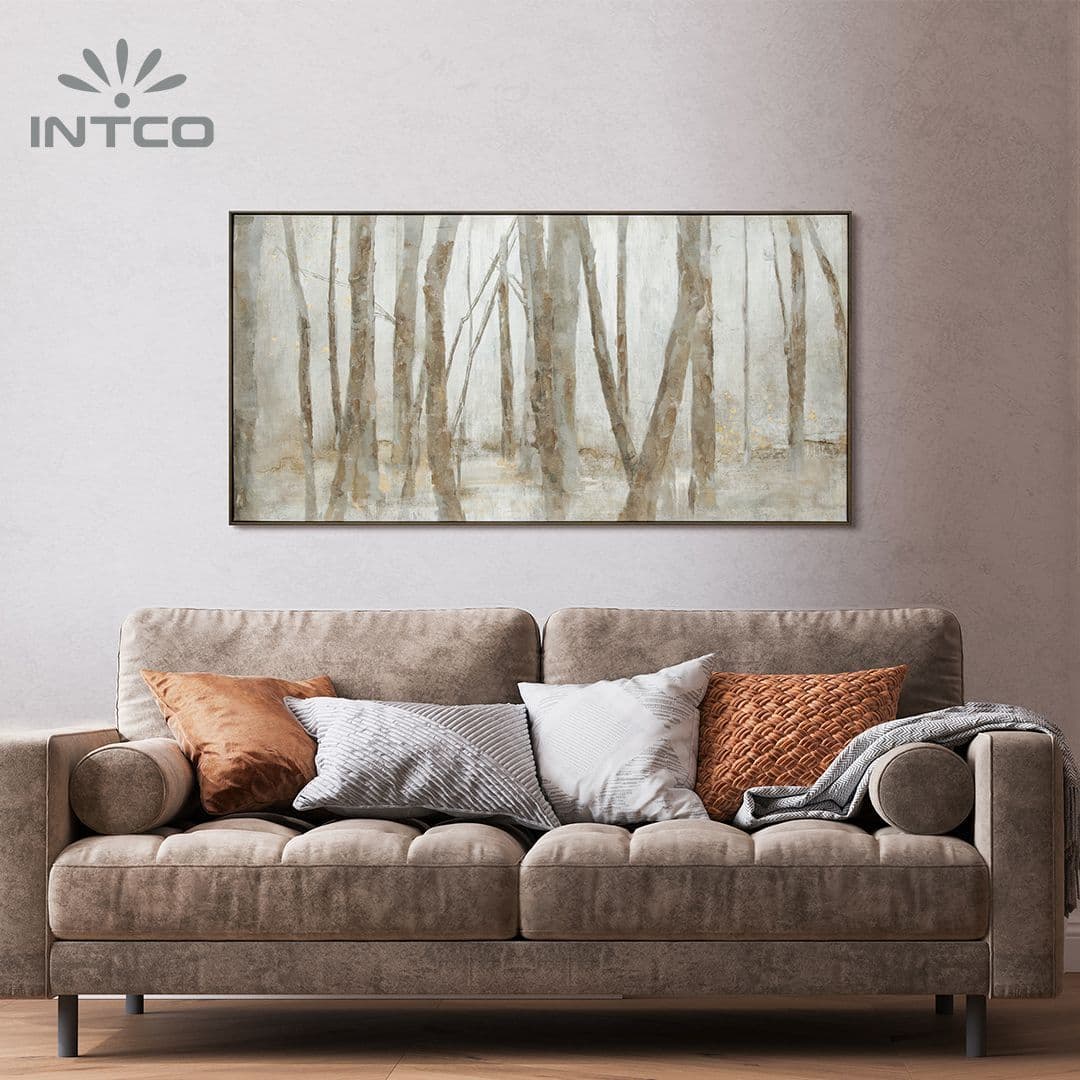 Arte pintada à mão da floresta mística extrema com moldura 4