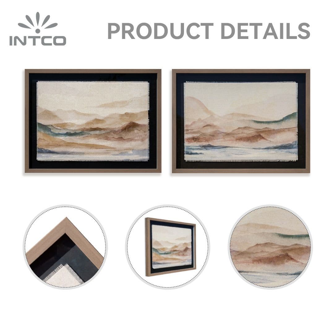 Decoração de sala com arte em parede de paisagem emoldurada 24 × 30 5