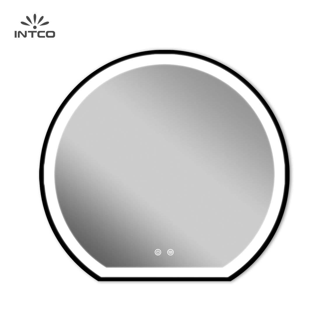 Espelho de banheiro LED em formato oval com moldura de metal 6