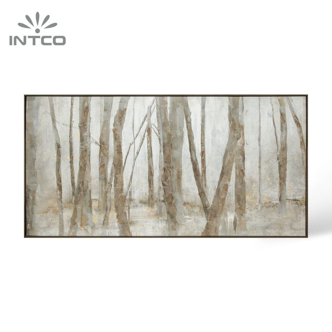 Arte pintada à mão da floresta mística extrema com moldura 5